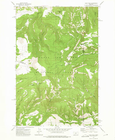 United States Geological Survey Daisy Peak, MT (1972, 24000-Scale) digital map