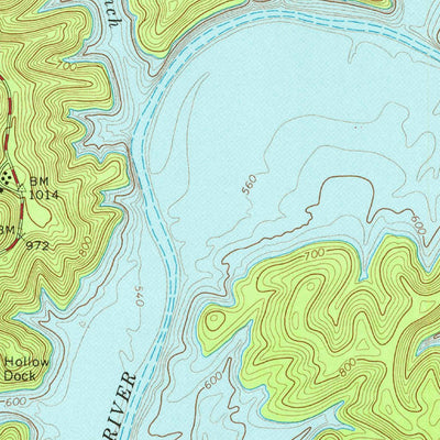 United States Geological Survey Dale Hollow Dam, TN-KY (1968, 24000-Scale) digital map