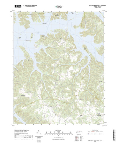 United States Geological Survey Dale Hollow Reservoir SE, TN (2022, 24000-Scale) digital map
