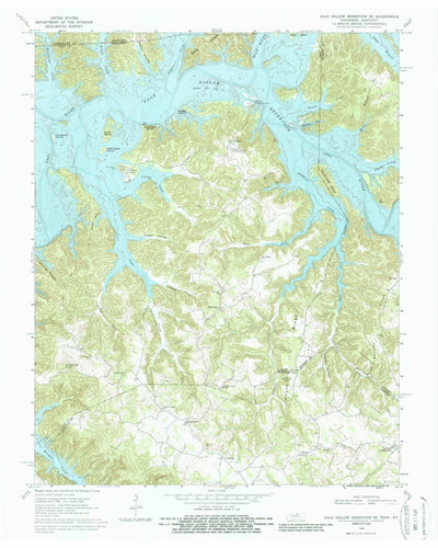 United States Geological Survey Dale Hollow Reservoir SE, TN-KY (1968, 24000-Scale) digital map