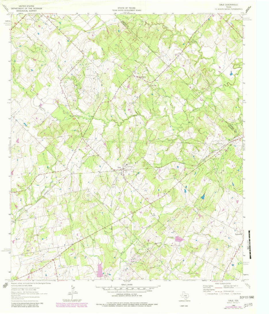 Dale, TX (1964, 24000-Scale) Map by United States Geological Survey ...