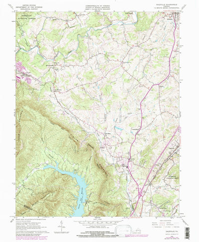 United States Geological Survey Daleville, VA (1963, 24000-Scale) digital map