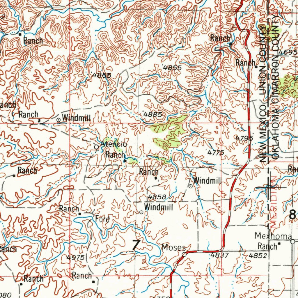 Dalhart, TX-NM-OK-CO-KS (1954, 250000-Scale) Map by United States