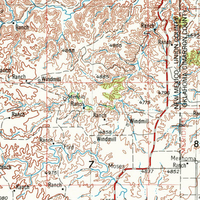 United States Geological Survey Dalhart, TX-NM-OK-CO-KS (1954, 250000-Scale) digital map