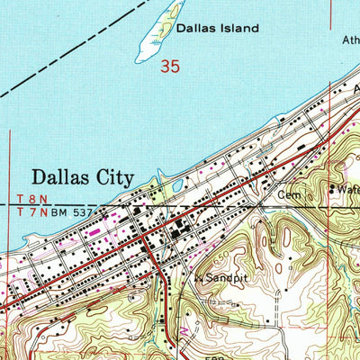 United States Geological Survey Dallas City, IL-IA (1964, 24000-Scale) digital map