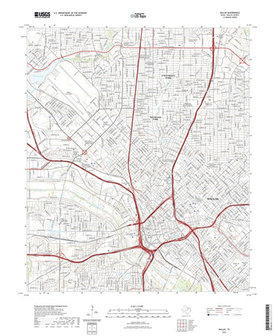 United States Geological Survey Dallas, TX (2022, 24000-Scale) digital map