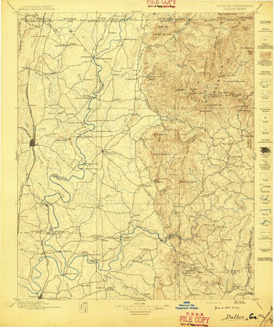 United States Geological Survey Dalton, GA-TN (1897, 125000-Scale) digital map