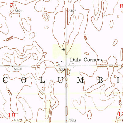 United States Geological Survey Daly Corners, SD (1954, 24000-Scale) digital map