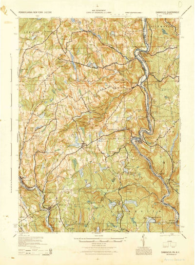 United States Geological Survey Damascus, PA-NY (1944, 62500-Scale) digital map