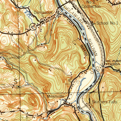 United States Geological Survey Damascus, PA-NY (1944, 62500-Scale) digital map