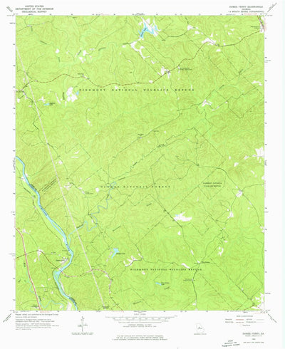 United States Geological Survey Dames Ferry, GA (1964, 24000-Scale) digital map
