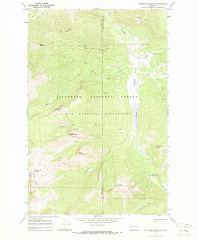 United States Geological Survey Danaher Mountain, MT (1970, 24000-Scale) digital map