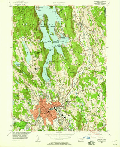 United States Geological Survey Danbury, CT (1953, 24000-Scale) digital map