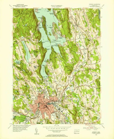 United States Geological Survey Danbury, CT (1953, 31680-Scale) digital map