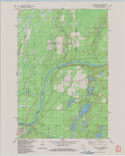 United States Geological Survey Danbury East, WI-MN (1983, 24000-Scale) digital map