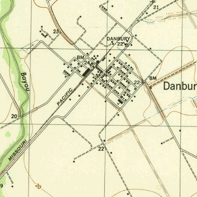 United States Geological Survey Danbury, TX (1943, 31680-Scale) digital map