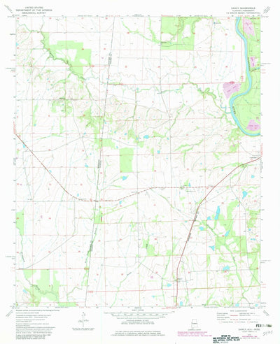 United States Geological Survey Dancy, AL-MS (1974, 24000-Scale) digital map
