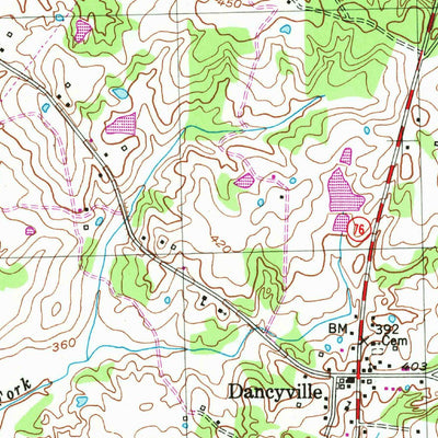 United States Geological Survey Dancyville, TN (1952, 24000-Scale) digital map