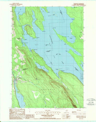 United States Geological Survey Danforth, ME (1988, 24000-Scale) digital map