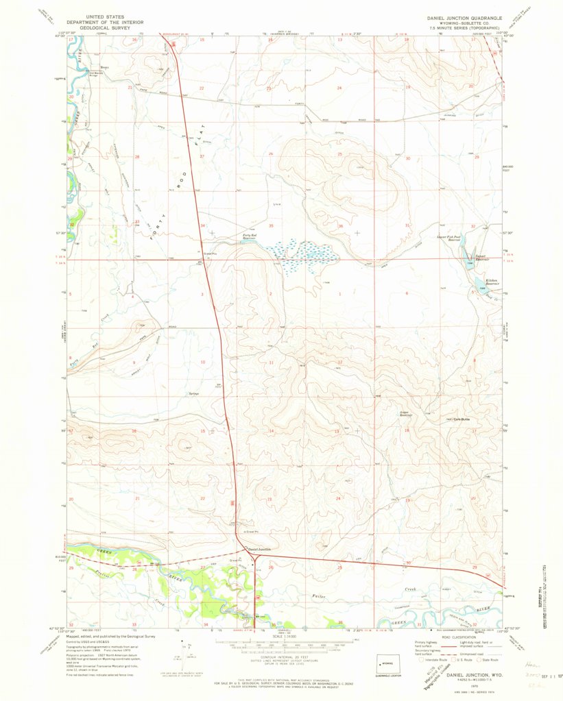 Daniel Junction, WY (1970, 24000-Scale) Map by United States Geological ...