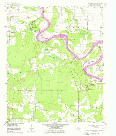 United States Geological Survey Daniels Chapel, TX-AR-OK (1951, 24000-Scale) digital map