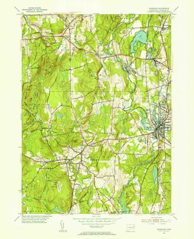 United States Geological Survey Danielson, CT (1955, 31680-Scale) digital map