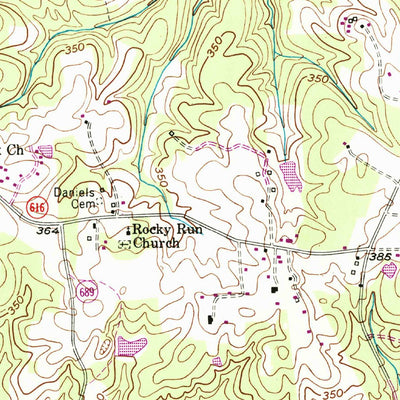 United States Geological Survey Danieltown, VA (1951, 24000-Scale) digital map