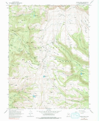 United States Geological Survey Danish Knoll, UT (1966, 24000-Scale) digital map