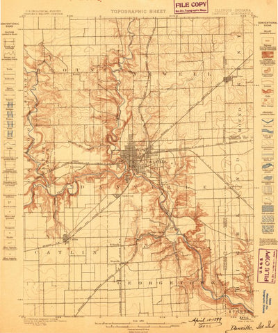 United States Geological Survey Danville, IL-IN (1899, 62500-Scale) digital map