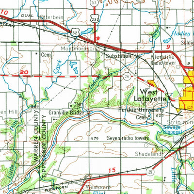 United States Geological Survey Danville, IL-IN (1953, 250000-Scale) digital map