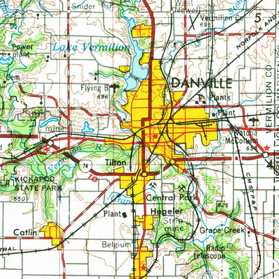 United States Geological Survey Danville, IL-IN (1953, 250000-Scale) digital map