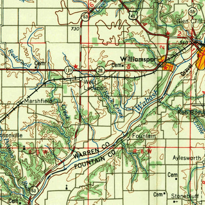 United States Geological Survey Danville, IL-IN (1956, 250000-Scale) digital map
