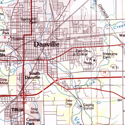 United States Geological Survey Danville, IL-IN (1984, 100000-Scale) digital map