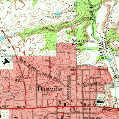 United States Geological Survey Danville, IN (1970, 24000-Scale) digital map