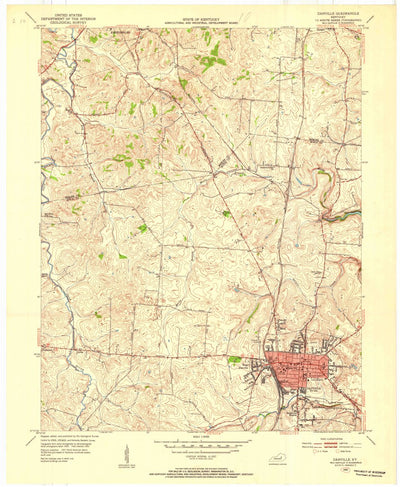 United States Geological Survey Danville, KY (1952, 24000-Scale) digital map