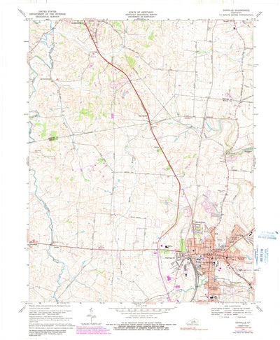 United States Geological Survey Danville, KY (1967, 24000-Scale) digital map