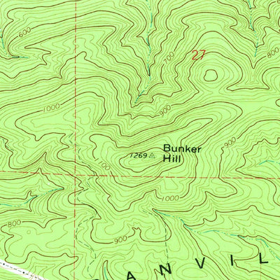 United States Geological Survey Danville Mountain, AR (1972, 24000-Scale) digital map