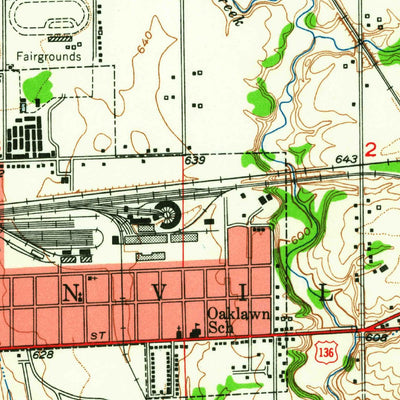 United States Geological Survey Danville NE, IL-IN (1950, 24000-Scale) digital map