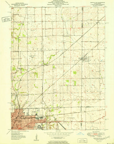 United States Geological Survey Danville NE, IL-IN (1951, 24000-Scale) digital map