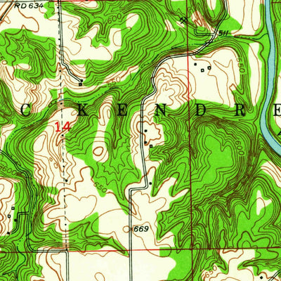 United States Geological Survey Danville SE, IL-IN (1950, 24000-Scale) digital map