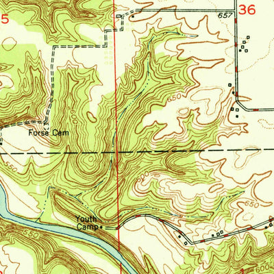 United States Geological Survey Danville SE, IL-IN (1951, 24000-Scale) digital map