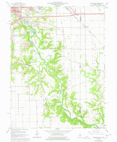 United States Geological Survey Danville SE, IL-IN (1966, 24000-Scale) digital map