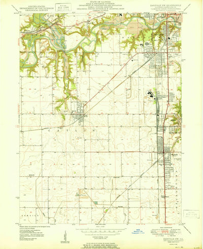 United States Geological Survey Danville SW, IL (1950, 24000-Scale) digital map