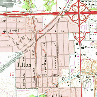 United States Geological Survey Danville SW, IL (1966, 24000-Scale) digital map