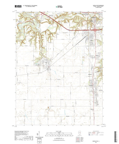 United States Geological Survey Danville SW, IL (2021, 24000-Scale) digital map