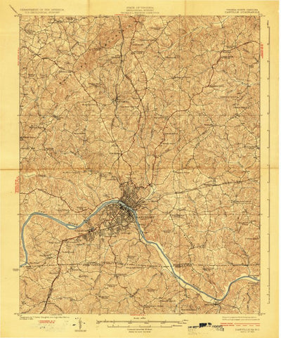 United States Geological Survey Danville, VA-NC (1925, 62500-Scale) digital map