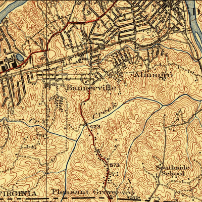 United States Geological Survey Danville, VA-NC (1925, 62500-Scale) digital map