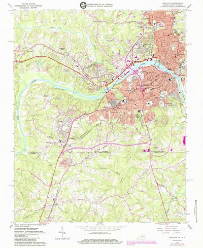 United States Geological Survey Danville, VA-NC (1965, 24000-Scale) digital map