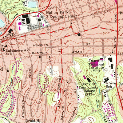 United States Geological Survey Danville, VA-NC (1965, 24000-Scale) digital map