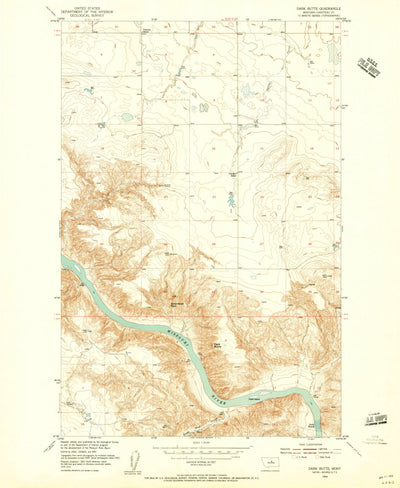 United States Geological Survey Dark Butte, MT (1954, 24000-Scale) digital map